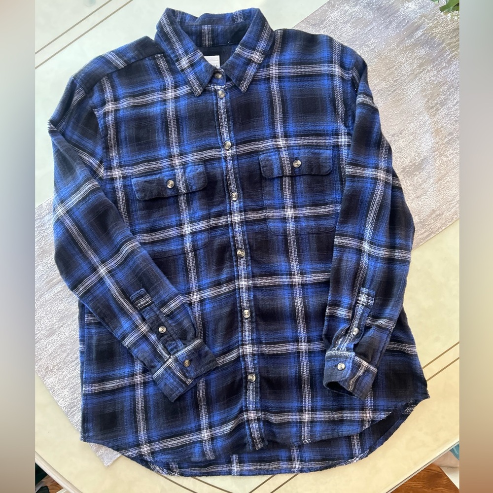 American Eagle Outfitters Women’s Blue Plaid Shirt